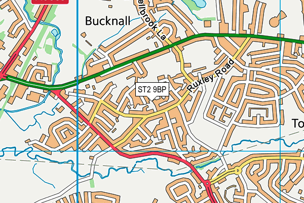 ST2 9BP map - OS VectorMap District (Ordnance Survey)