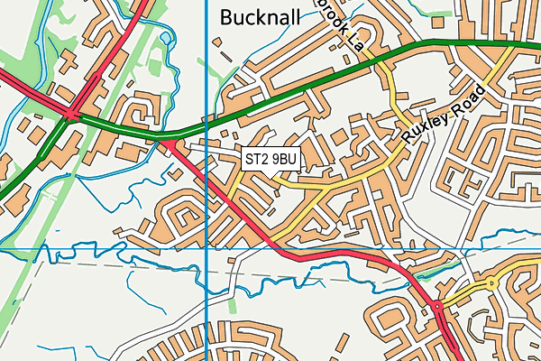 ST2 9BU map - OS VectorMap District (Ordnance Survey)