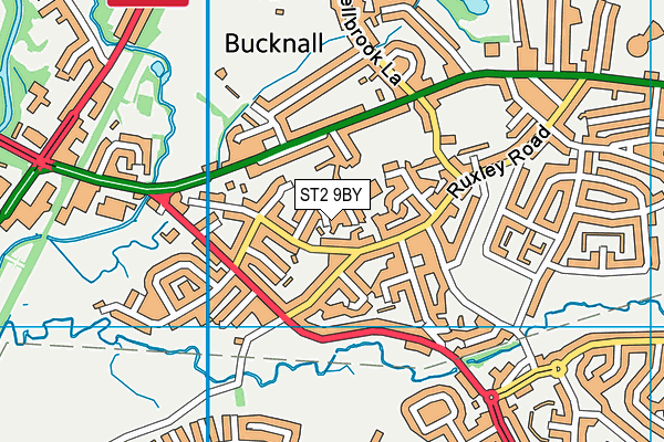 ST2 9BY map - OS VectorMap District (Ordnance Survey)