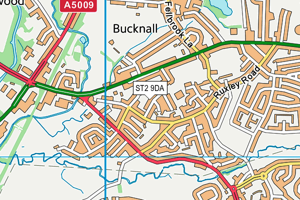 ST2 9DA map - OS VectorMap District (Ordnance Survey)