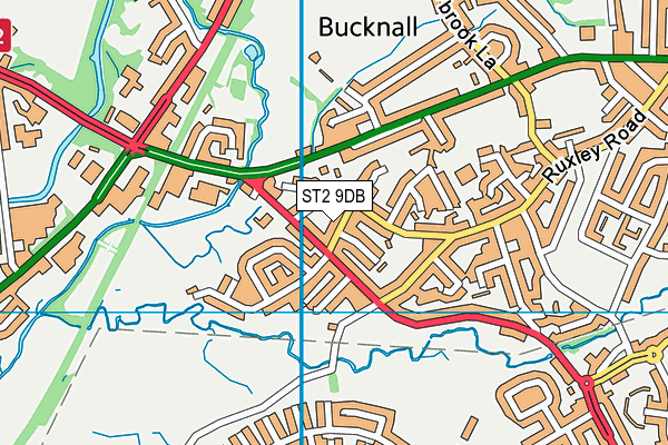 ST2 9DB map - OS VectorMap District (Ordnance Survey)