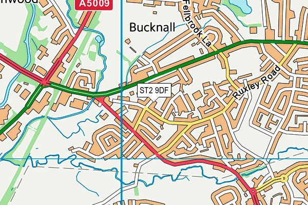 ST2 9DF map - OS VectorMap District (Ordnance Survey)