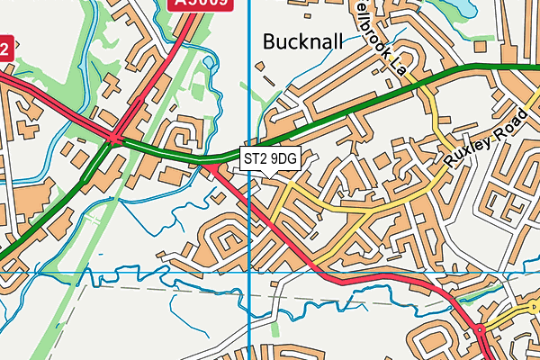 ST2 9DG map - OS VectorMap District (Ordnance Survey)