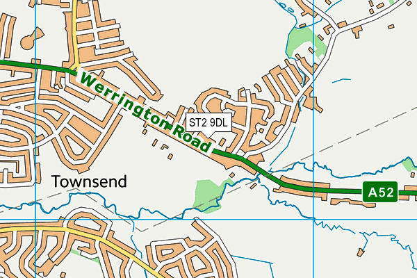 ST2 9DL map - OS VectorMap District (Ordnance Survey)