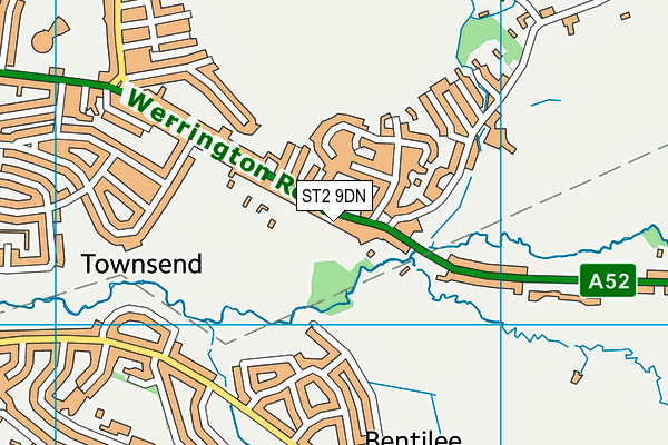 ST2 9DN map - OS VectorMap District (Ordnance Survey)