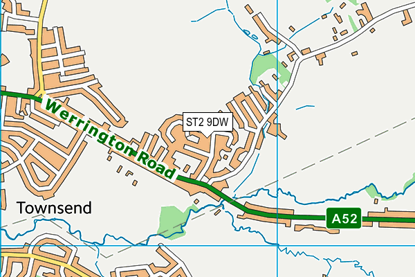 ST2 9DW map - OS VectorMap District (Ordnance Survey)