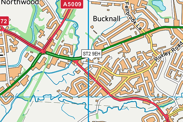 ST2 9EH map - OS VectorMap District (Ordnance Survey)