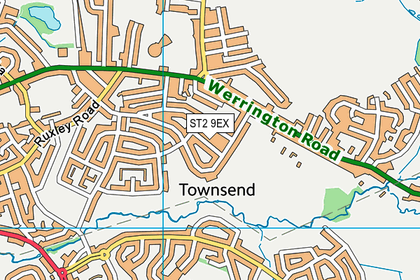 ST2 9EX map - OS VectorMap District (Ordnance Survey)