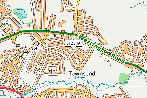 ST2 9HA map - OS VectorMap District (Ordnance Survey)