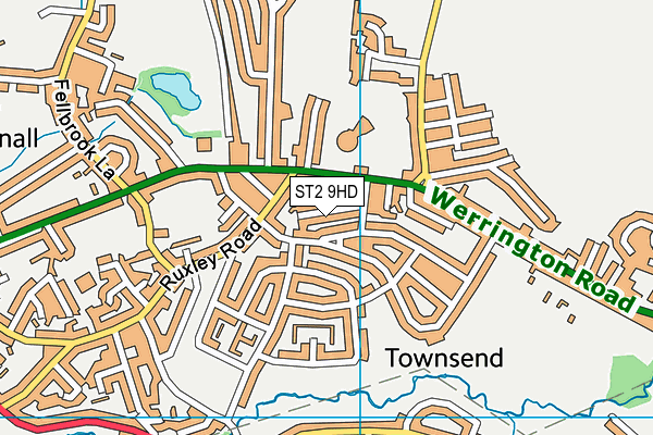 ST2 9HD map - OS VectorMap District (Ordnance Survey)