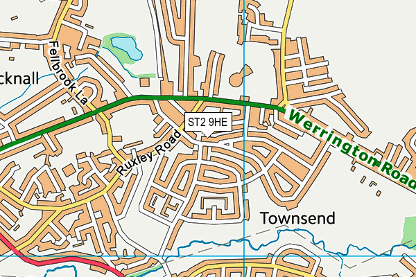 ST2 9HE map - OS VectorMap District (Ordnance Survey)