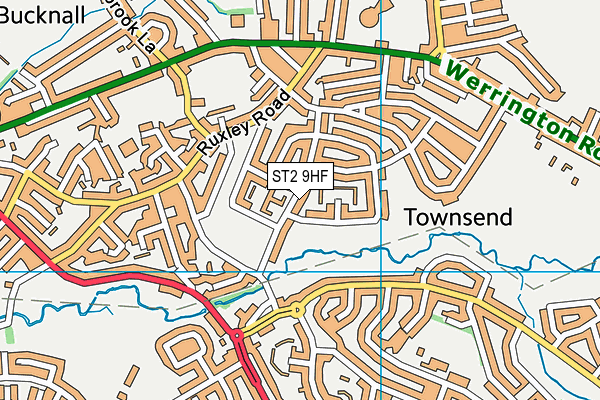 ST2 9HF map - OS VectorMap District (Ordnance Survey)