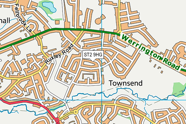 ST2 9HG map - OS VectorMap District (Ordnance Survey)