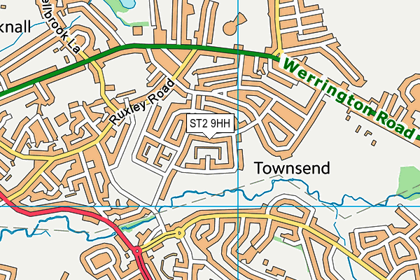 ST2 9HH map - OS VectorMap District (Ordnance Survey)