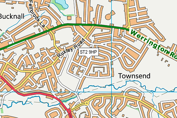 ST2 9HP map - OS VectorMap District (Ordnance Survey)