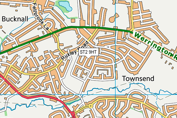 ST2 9HT map - OS VectorMap District (Ordnance Survey)