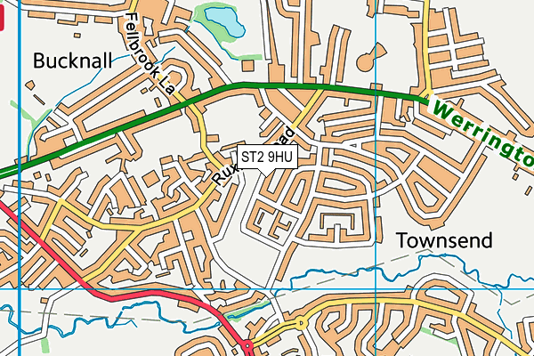 ST2 9HU map - OS VectorMap District (Ordnance Survey)