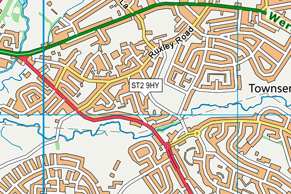 ST2 9HY map - OS VectorMap District (Ordnance Survey)