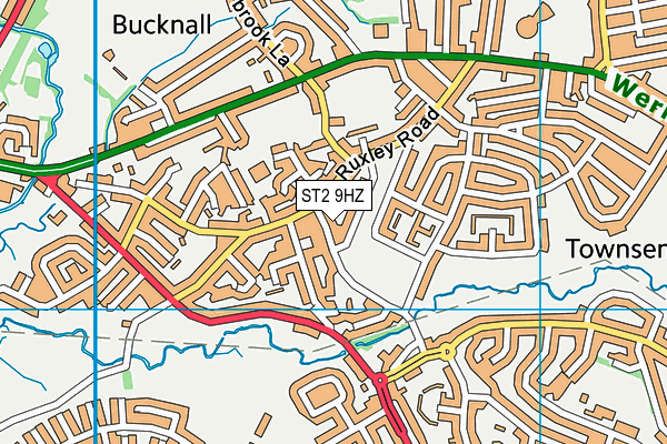 ST2 9HZ map - OS VectorMap District (Ordnance Survey)