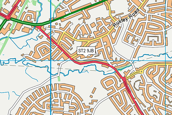 ST2 9JB map - OS VectorMap District (Ordnance Survey)