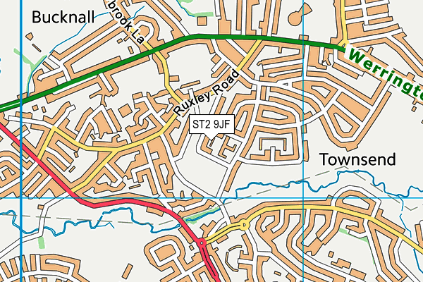 ST2 9JF map - OS VectorMap District (Ordnance Survey)