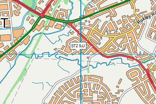 ST2 9JJ map - OS VectorMap District (Ordnance Survey)