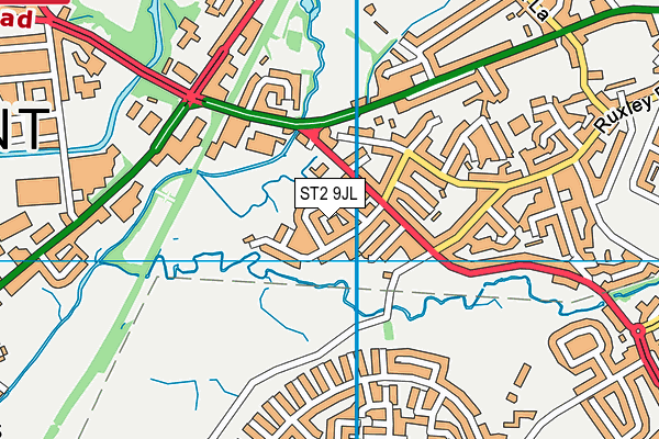 ST2 9JL map - OS VectorMap District (Ordnance Survey)