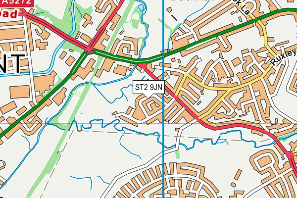 ST2 9JN map - OS VectorMap District (Ordnance Survey)