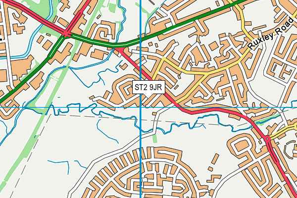 ST2 9JR map - OS VectorMap District (Ordnance Survey)