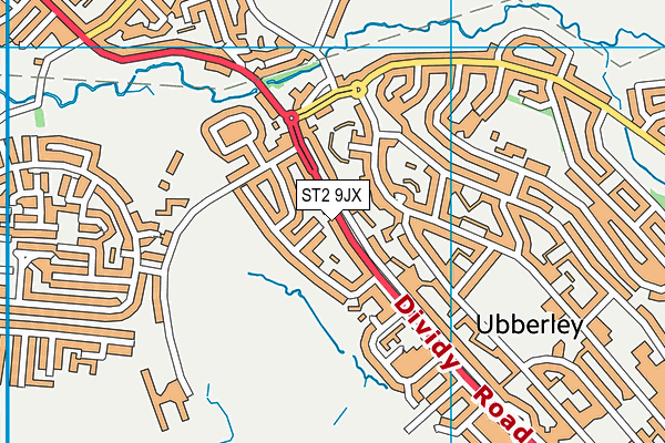 ST2 9JX map - OS VectorMap District (Ordnance Survey)