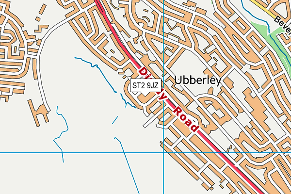 ST2 9JZ map - OS VectorMap District (Ordnance Survey)