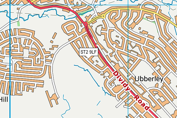 ST2 9LF map - OS VectorMap District (Ordnance Survey)