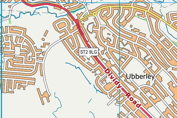 ST2 9LG map - OS VectorMap District (Ordnance Survey)