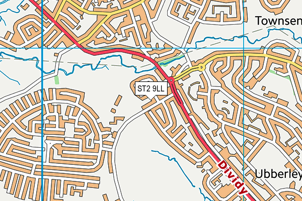 ST2 9LL map - OS VectorMap District (Ordnance Survey)
