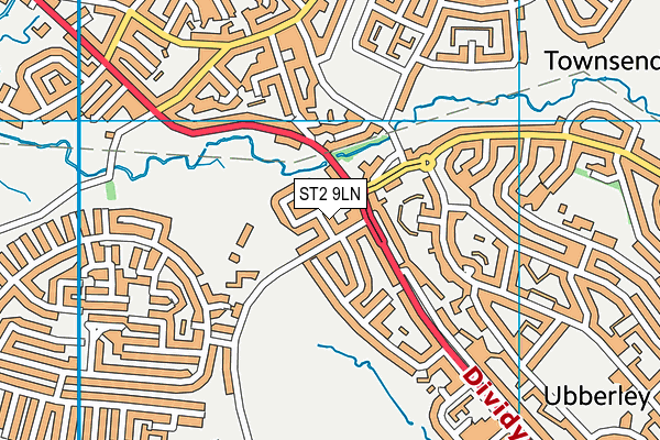 ST2 9LN map - OS VectorMap District (Ordnance Survey)