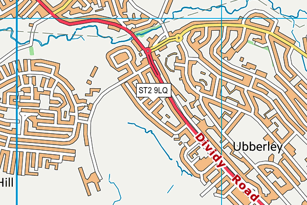 ST2 9LQ map - OS VectorMap District (Ordnance Survey)