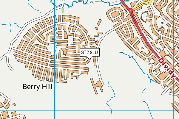 ST2 9LU map - OS VectorMap District (Ordnance Survey)