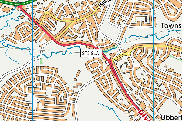 ST2 9LW map - OS VectorMap District (Ordnance Survey)