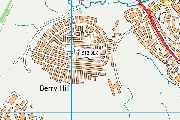 ST2 9LX map - OS VectorMap District (Ordnance Survey)