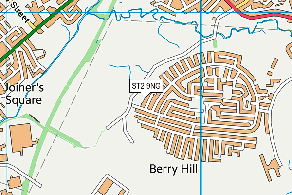 ST2 9NG map - OS VectorMap District (Ordnance Survey)