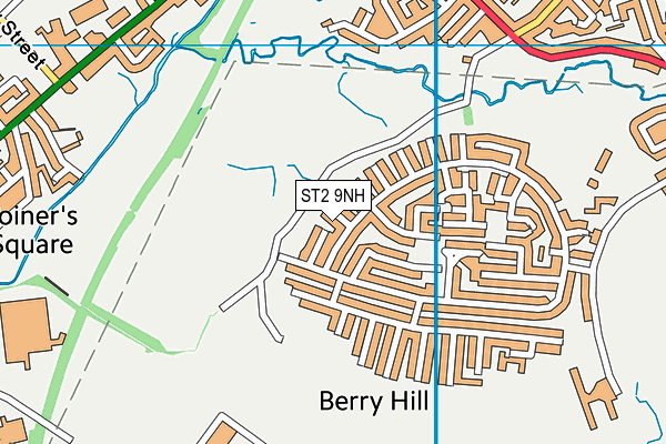 ST2 9NH map - OS VectorMap District (Ordnance Survey)