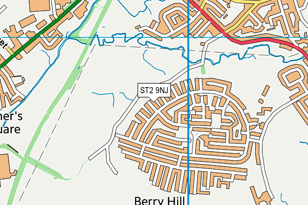 ST2 9NJ map - OS VectorMap District (Ordnance Survey)