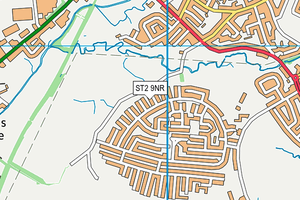 ST2 9NR map - OS VectorMap District (Ordnance Survey)