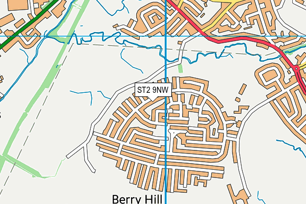 ST2 9NW map - OS VectorMap District (Ordnance Survey)