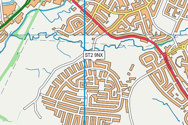 ST2 9NX map - OS VectorMap District (Ordnance Survey)