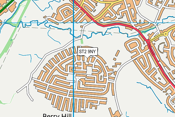 ST2 9NY map - OS VectorMap District (Ordnance Survey)
