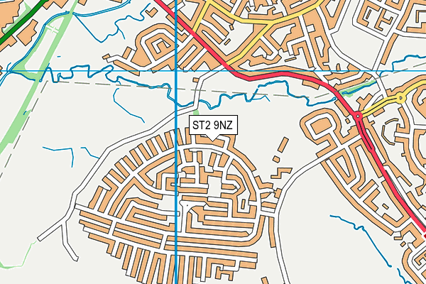 ST2 9NZ map - OS VectorMap District (Ordnance Survey)