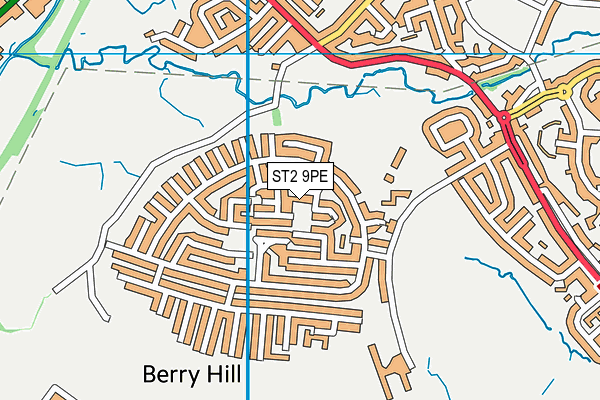 ST2 9PE map - OS VectorMap District (Ordnance Survey)