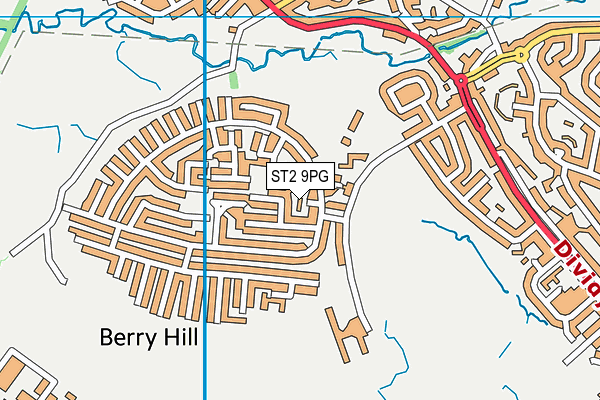 ST2 9PG map - OS VectorMap District (Ordnance Survey)