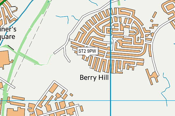 ST2 9PW map - OS VectorMap District (Ordnance Survey)